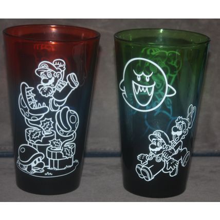 Nintendo Mario Brothers Mario & Luigi Set of 2 Glasses