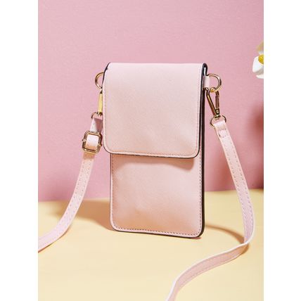 Ladies' Mobile Phone Bag Wallet Crossbody Bag Pink