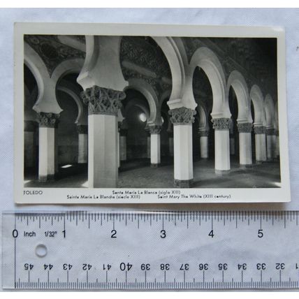 vintage postcard Toledo, Santa Maria La Blanca