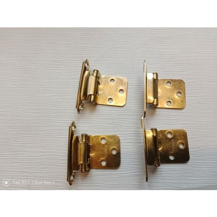 2 X SETS OF BRASS CABINET DOOR HINGES NEW