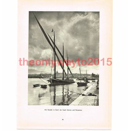 Lakeside, Geneva, Switzerland, Photo Book Illustration 1935