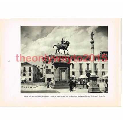 Equestrian Statue, Padua, Italy, Photo Book Illustration 1935