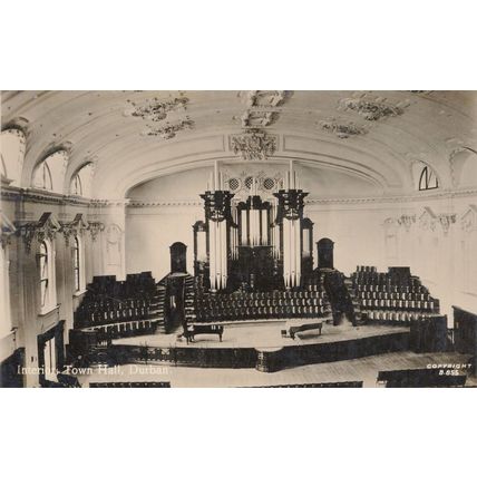 Durban Town Hall Amazing Interior South Africa Old RPC Postcard