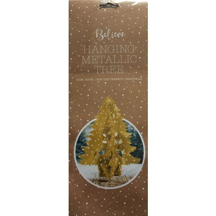 BELIEVE Gold/Silver Hanging Metallic Tree BNIP