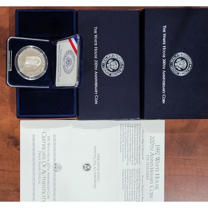 1992 West Point The White House 200th Anniv. Silver Dollar Proof Coin OGP & COA
