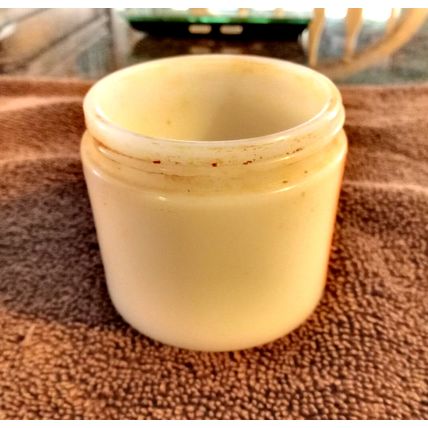 Old Vintage Universal Special Cream Label On Old Milk Glass Jar Circa 1910