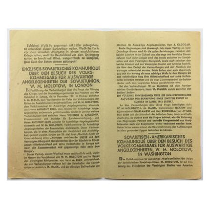 Original WW2 Soviet/Russian Air Drop Propaganda Leaflet. - Code 1605. - 1942.