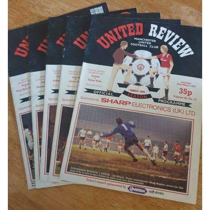 X 5 Manchester United Vintage Football Programmes. No's 27/29/30/14/26