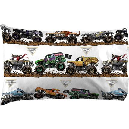 Jay Franco Monster Jam Tracks Queen Sheet Set - 4 Piece Set Super Soft and Cozy