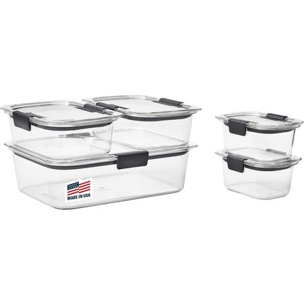 Rubbermaid Brilliance Food Storage Containers, Set of 5 (10 Pieces), Bpa-Free, L