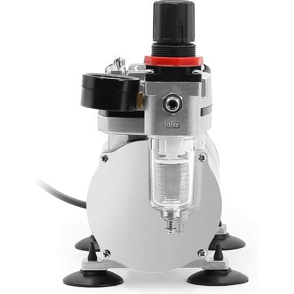 Pointzero 1/5 HP Airbrush Compressor with Regulator, Gauge and Water Trap - Quie
