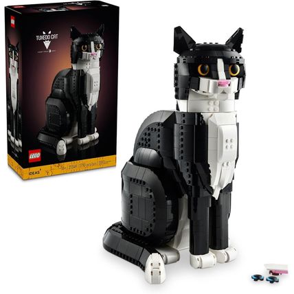 LEGO Ideas Tuxedo Cat - Building Sets for Adults Ages 18+ - DIY Crafts Kit for H