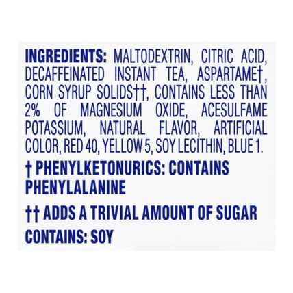 Crystal Light Sugar-Free Decaffeinated Lemon Iced Tea Naturally Flavored Powdere