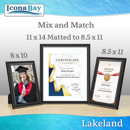 Icona Bay 8.5X11 Certificate Frames - Black, 12 Pack - Contemporary Diploma Fram