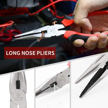 MAXPOWER Wrench and Pliers Set, 6 Piece Kitbag. 7" Locking, 10" Groove Joint, 8"