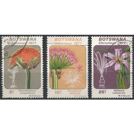Christmas: 3 Values - Botswana 1977 - FH - SG 407/9