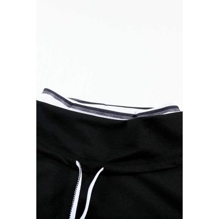 Striped Splicing High Neck Sweatshirt