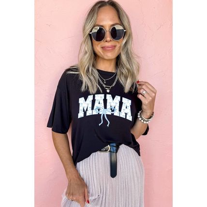 Black Bow MAMA Graphic Loose Tee