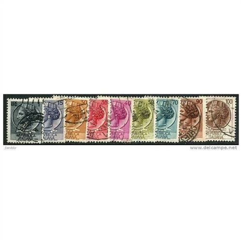 1956/1960 9 different values - fine used (o) - watermark stars, large format