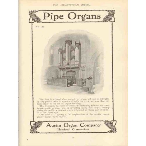 austin organ company 1910 building pipe organs vintage ad