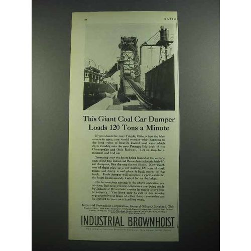 1931 Industrial Brownhoist Crane Ad - Coal Car Dumper!