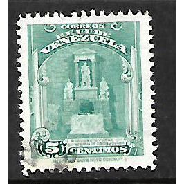 VENEZUELA 1940 5c GREEN MONUMENT AND URN SG 738 FINE USED#2