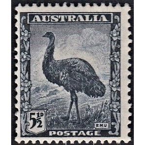 AUSTRALIA, 1942 5.5d Emu, SG 208 (Scott #196), mint hinged