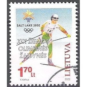 Lietuva 2002 Michel 780 O Cote (2013) 2.10 € Jeux Olympiques Salt Lake City Ski