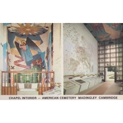 American Cemetery at Madingley Cambridge Chapel Interior Postcard
