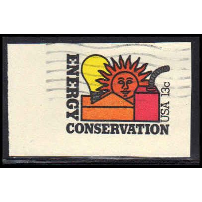 Used U584 13c Conservation Very Fine Cut Square Z2945