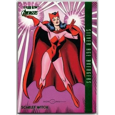 2022 FLEER ULTRA AVENGERS SILVER AGE ' GREEN FOIL ' card # 111 SCARLET WITCH