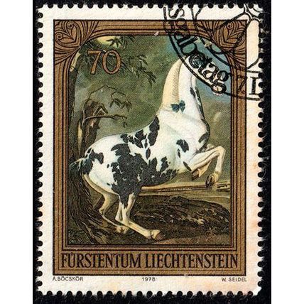 Liechtenstein 1978 Painting Art 70Rp Used Stamp Horse.