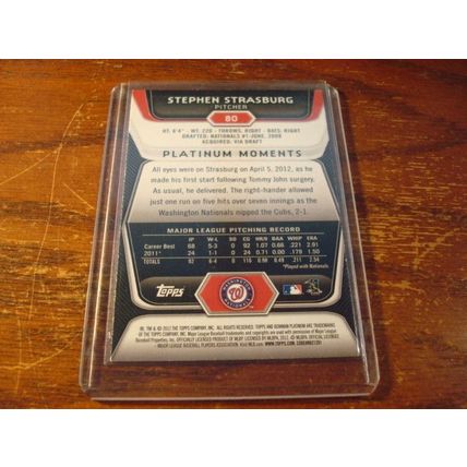 2012 Bowman Platinum, STEPHEN STRASBURG, Nationals #80
