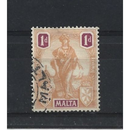 Malta.SG125 1d Orange and Purple.Fine Used.Apr25o