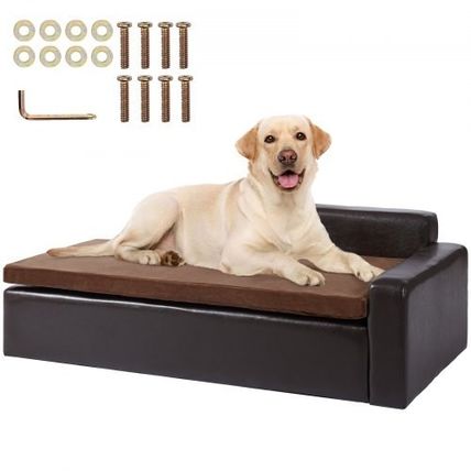 Pet Sofa, Dog Couch for Large-Sized Dogs and Cats, Soft Leather Dog Sofa Bed...