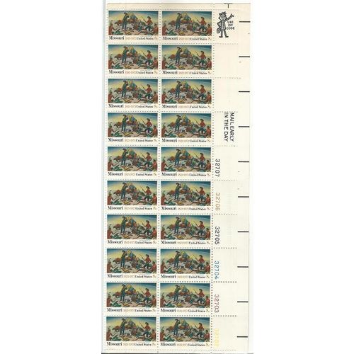 MISSOURI 1821-1971 : 20 stamp BLOCK ( 1971)