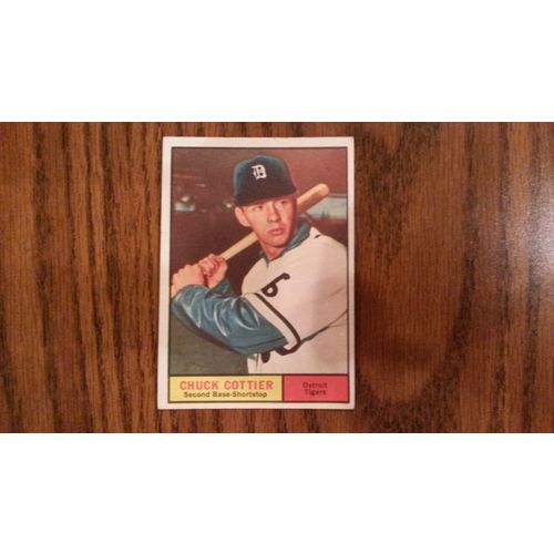 1961 Topps Card # 013 Chuck Cottier Good (2) Detroit Tigers