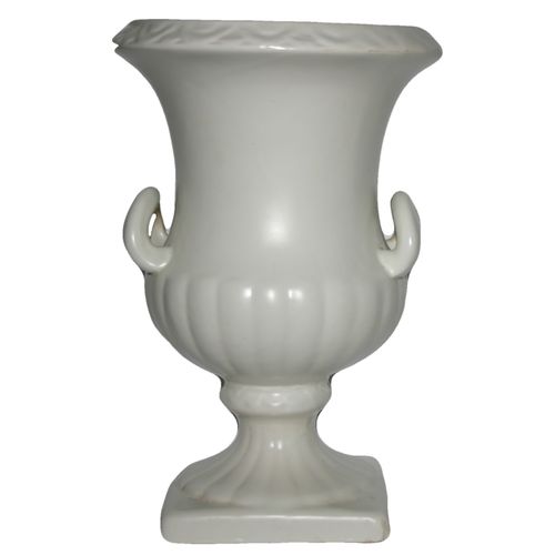 Shorter and Son Vintage Pottery Urn Vase Planter in White Glaze Vintage 1930s