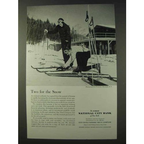 1959 First National City Bank Ad - Two for the Snow