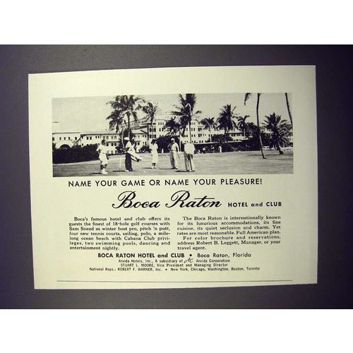 1959 Boca Raton Hotel and Club Ad - Name Your Game