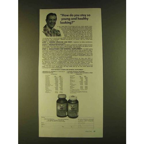 1980 His & Her V-Essentials Vitamins Ad - Bob Cummings