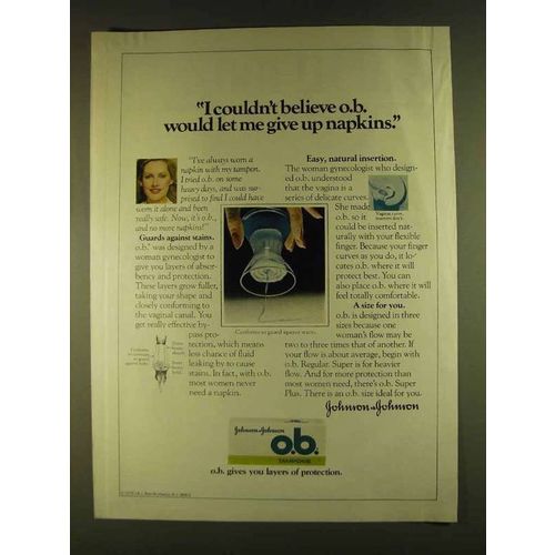 1980 Johnson & Johnson O.B. Tampons Ad - Believe