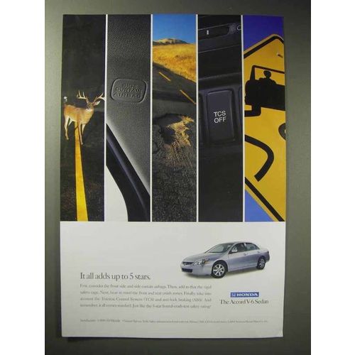 2005 Honda Accord V-6 Sedan Car Ad - Adds up to 5 Stars