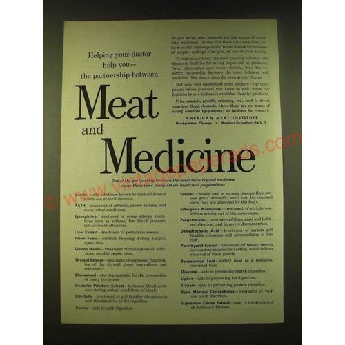 1951 American Meat Institute Ad - Helping your doctor help you