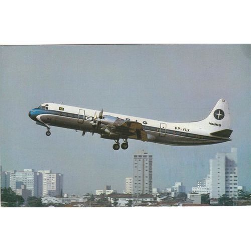 Varig Lockheed L188A Electra Aircraft Postcard (A20809)