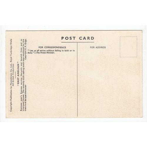 East Anglian Steam Locomotive LNER Railway Postcard 12