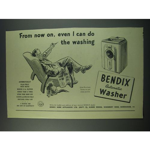 1949 Bendix Automatic Washer Ad - From now on, even I can do the washing