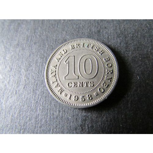 1958 QUEEN ELIZABETH II MALAYA AND BRITISH BORNEO TEN CENTS FREE POST. AAY
