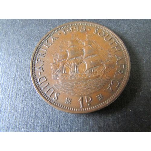1955 QUEEN ELIZABETH II SOUTH AFRICA PENNY FREE POST. AV