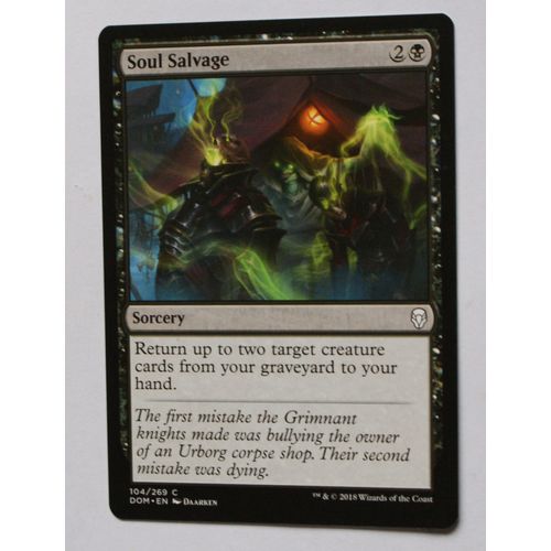 Magic the Gathering MTG CCG: Dominaria - # 104 Soul Salvage (A) 2018 WotC